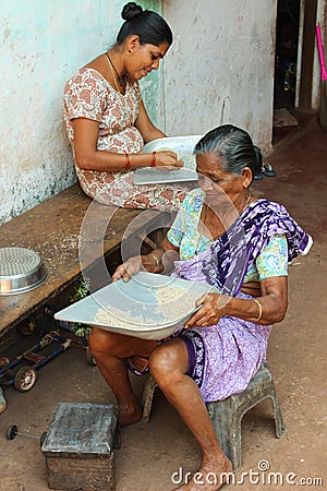 Indian women and rice