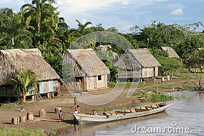 Indigenous Village and Boat