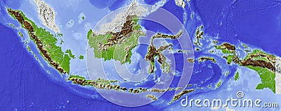 Indonesia, relief map
