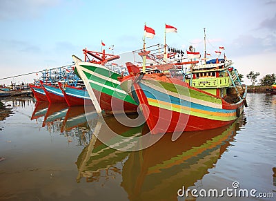 This wooden shipping boat, is the main service vessel for traditional 