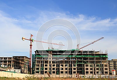 Industrial construction cranes building