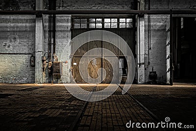 Industrial interior of an old factory