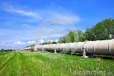 Industrial pipe with gas and oil