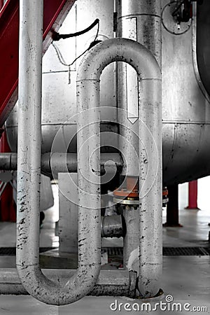 Industrial pipes in a thermal power plant