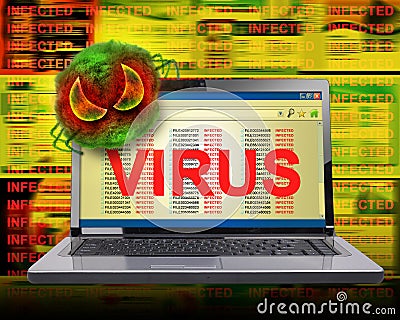Infection de virus d Internet d ordinateur