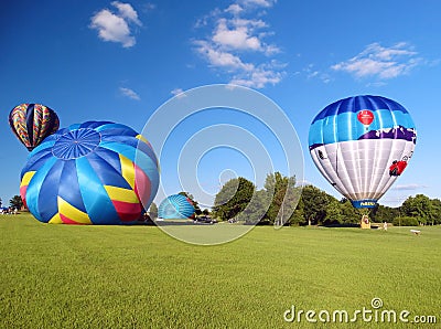 Inflating Hot Air Balloons