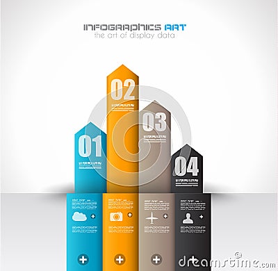 Infographic design template with paper tags