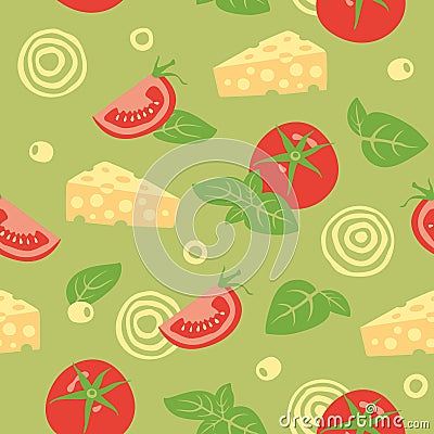 Ingredients for pizza - seamless pattern