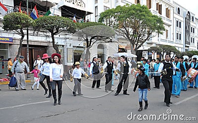 The inhabitants of the city during the carnival in honor of the virgin of Guadalupe.