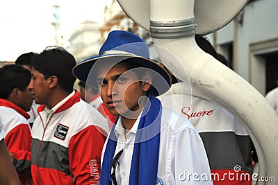 The inhabitants of the city during the carnival in honor of the virgin of Guadalupe.