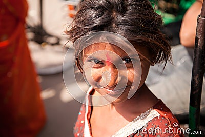 Innocent smile of indian female child