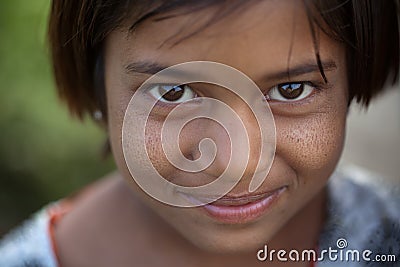 Innocent smile of indian female child