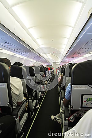 Inside Airplane Cabin