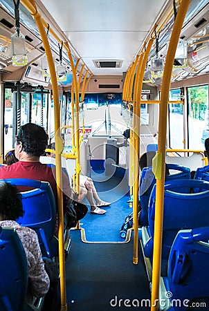 Inside of the bus in penang town
