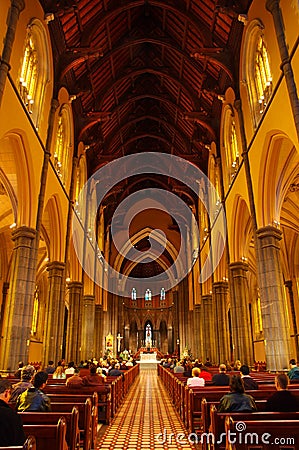 Inside a cathedral