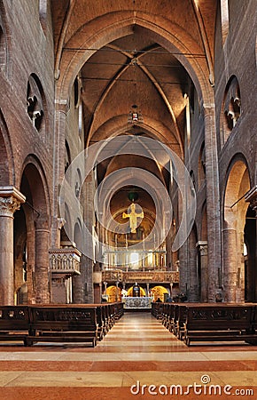 Inside the cathedral of Modena
