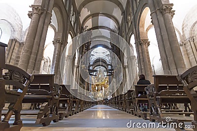 Inside Cathedral of Santiago de Compostela The Romanesque facade