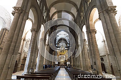 Inside Cathedral of Santiago de Compostela The Romanesque facade