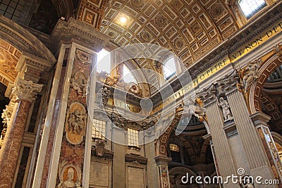 Inside cathedral of St. Peter in Vatican