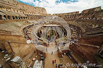 Inside of Colosseum in Rome