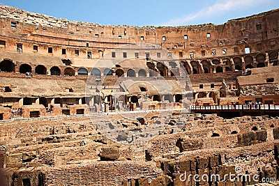 Inside of the Colosseum in Rome