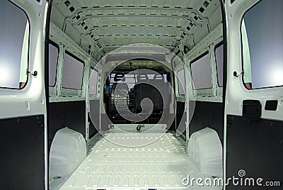 Inside commercial van