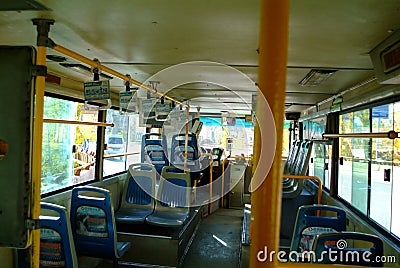 Inside an empty bus of china