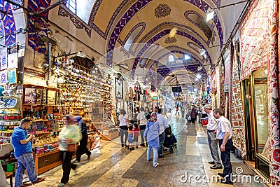 Inside the Grand Bazaar in Istanbul, Turkey