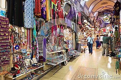 Inside the Grand Bazaar in Istanbul, Turkey