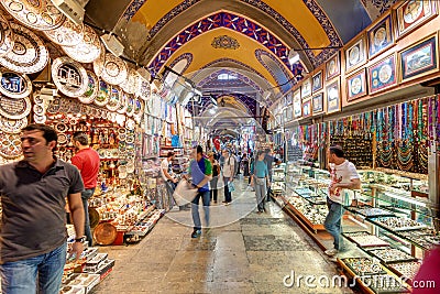 Inside the Grand Bazaar in Istanbul, Turkey