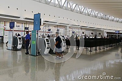 Inside of JetBlue Terminal 5 at JFK International Airport in New York