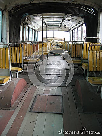 Inside of old bus