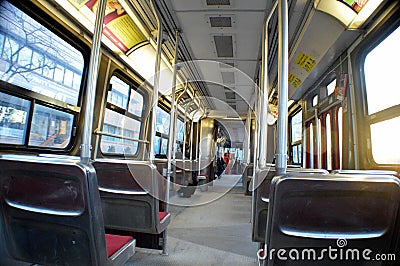 Inside of public transportation