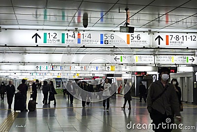 Inside the Shinjuku train station