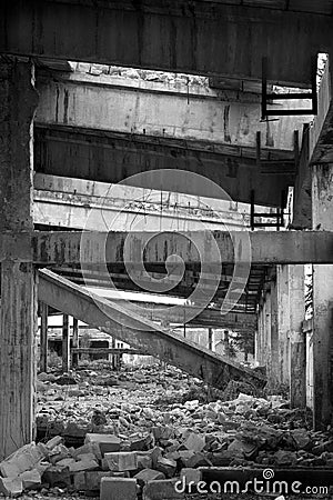 Inside a Torn up building in Bosnia