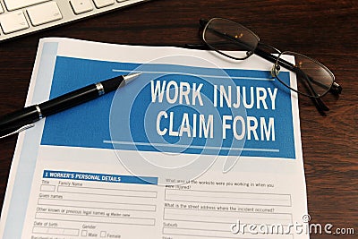 Insurance: blank work injury claim form