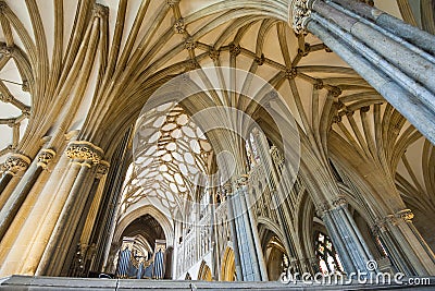 Interior of a beautiful gothic Wells Cathedral