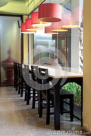 Interior of a cafe bar