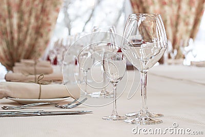 Table setting for a wedding or dinner event