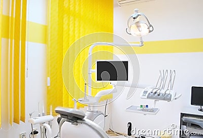 Interior of dental cabinet