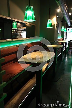 Interior of empty bar