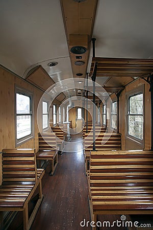 Interior of luxury old train carriage