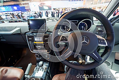 Interior of Mercedes Benz new G Class on display