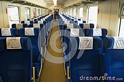 Interior of single compartment car