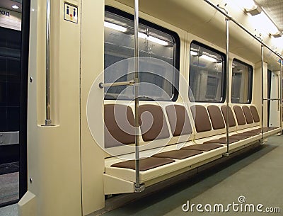 Interior of a subway train