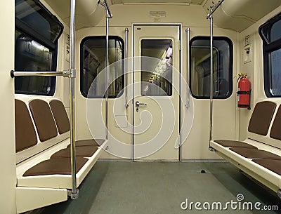 Interior of a subway train