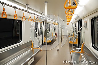 Interior of a subway train