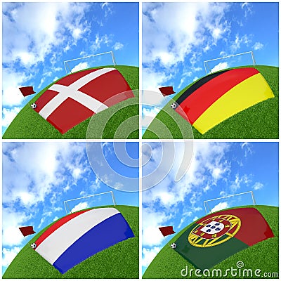 International flag on 3d football