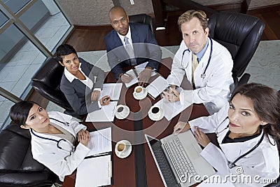 Interracial Medical Business Team Meeting