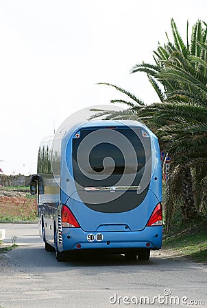 Interurban blue bus.